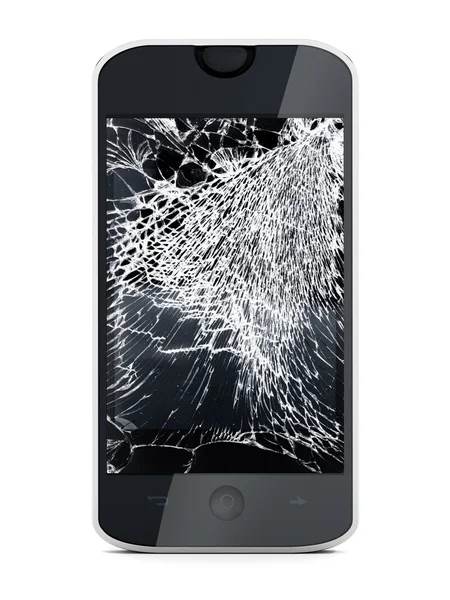 Smartphone with broken screen — Stock Photo, Image