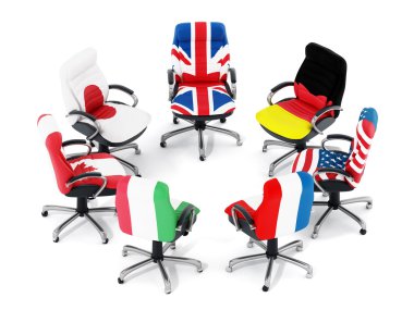 G7 ülke bayrakları Ofis koltukları