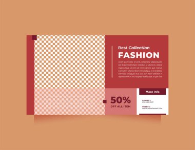 Modern red design social media and web banner template for digital marketing. Creative, minimalism and trendy style promotion concept