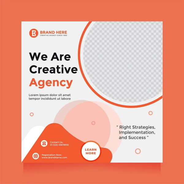 Modern Clean Creative Agency Design Social Media Post Banner Template — Stock vektor