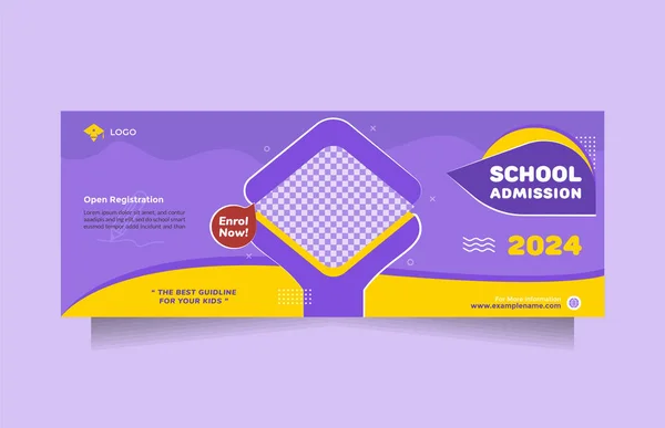 School Education Admission Promotional Social Media Post Banner Template Creative — Stock Vector