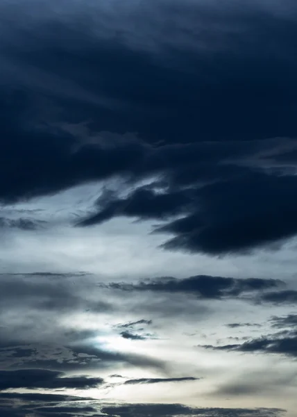 Black cloud in darkness sky, night sky of halloween background — Stock Photo, Image