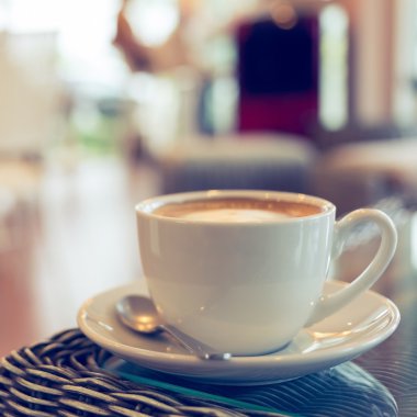 kahve fincanı ile tabloda bulanıklık iç Cafe kahve dükkanı