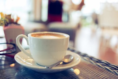 kahve fincanı ile tabloda bulanıklık iç Cafe kahve dükkanı