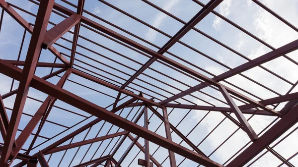 structural steel beam on roof of building residential