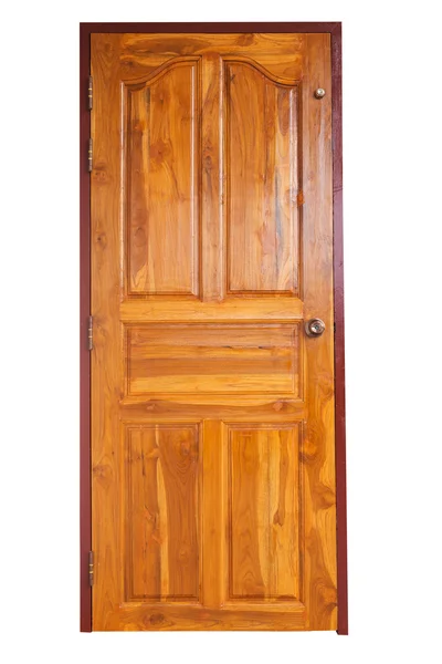 Drzwi z drewna na białym tle — Zdjęcie stockowe