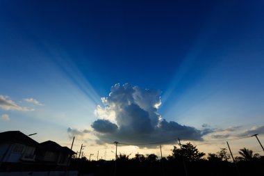 güneş ışığı açık mavi gökyüzü bulut üzerinden