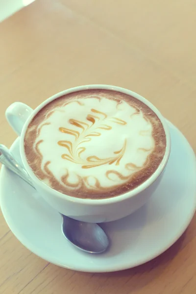 Hot coffee caramel macchiato — Stock Photo, Image