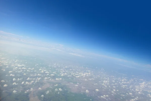 Aerial view clear blue sky with cloudy — Stock Photo, Image