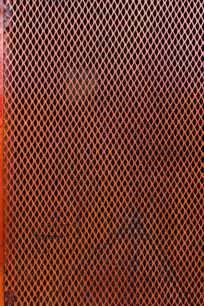 Acciaio arancione metallo mash texture sfondo — Foto Stock