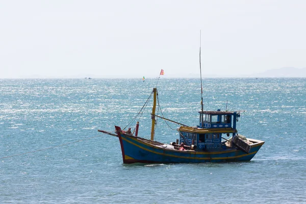 Nautical fishing coracles in sea, tribal boats — Stok Foto