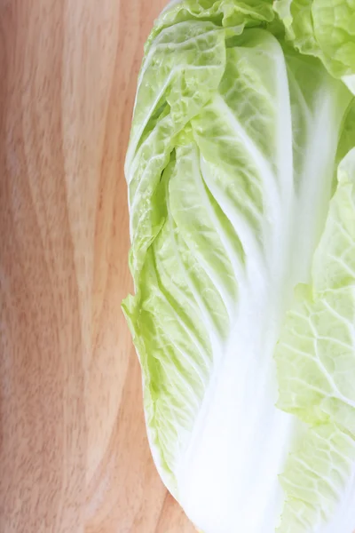 Chinese cabbage on wooden chopping board prepare cooking — Stock Photo, Image