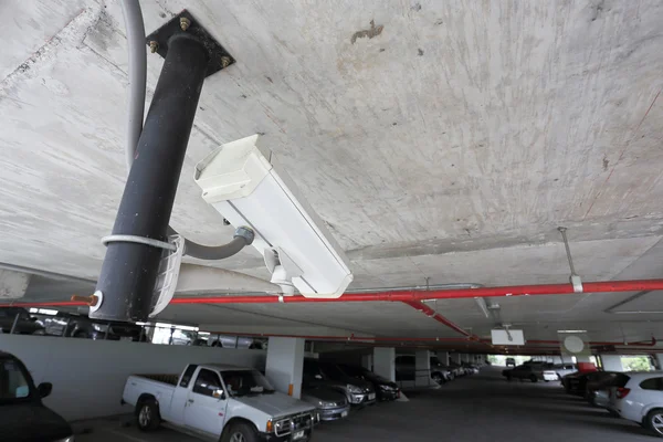 Security camera in car parking — Stock Photo, Image