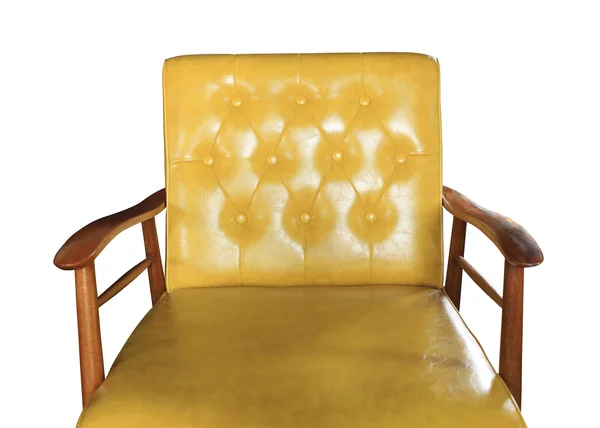 Skórzana kanapa meble na białym tle — Zdjęcie stockowe