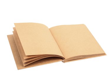 kahverengi kitap beyaz arkaplanda izole
