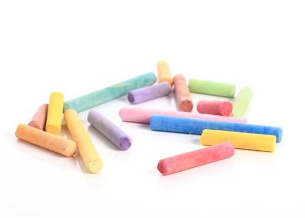 Colored chalk isolated on white background — Stock Photo, Image