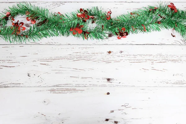 Christmas decoration on white wood weathered background — Stock Photo, Image