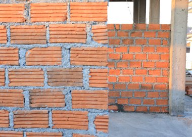 tuğla blok konut inşaat alanı içinde