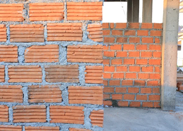 tuğla blok konut inşaat alanı içinde