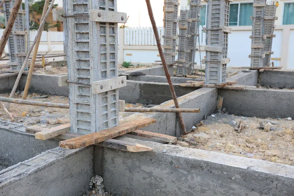 Cement pouring structure at construction house — Stock Photo, Image