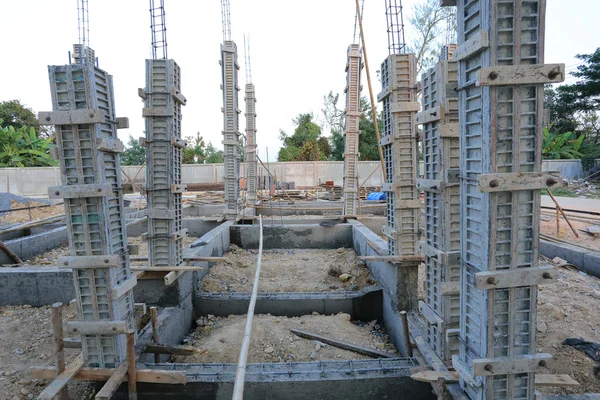 Cement pouring structure at construction house — Stock Photo, Image