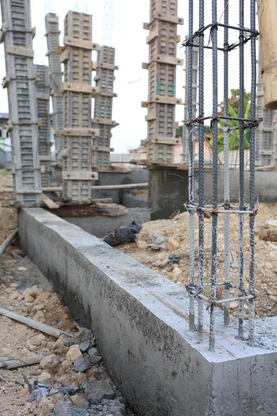 Cement pouring structure at construction house — Stock Photo, Image