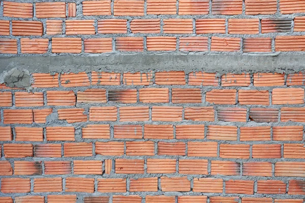 Muro de ladrillo en la construcción de edificios residenciales —  Fotos de Stock