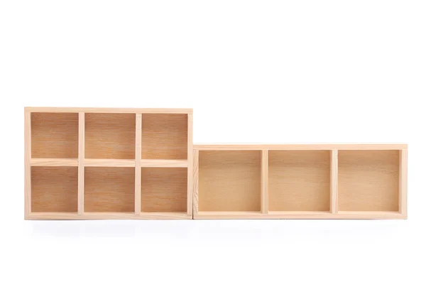 Wood shelves isolated on white background — Stock Photo, Image