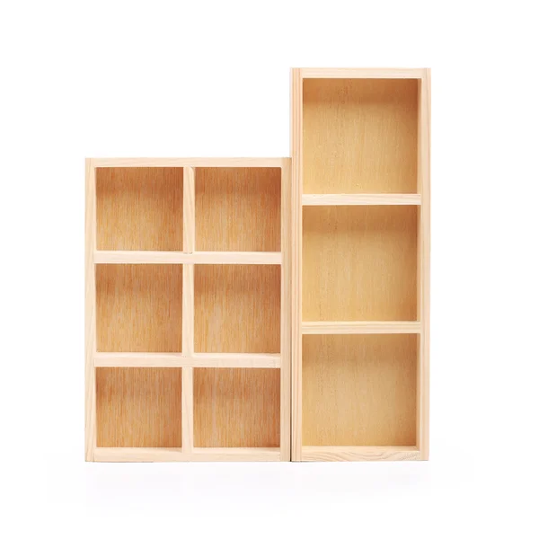 Wood shelves isolated on white background — Stock Photo, Image