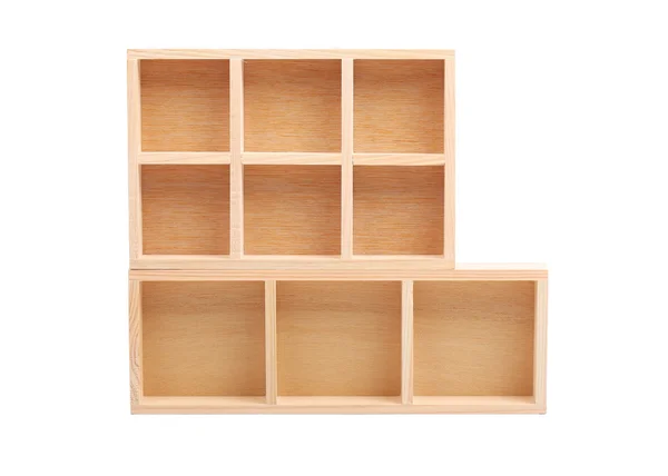 Wood shelves isolated on white background — Stock Photo, Image