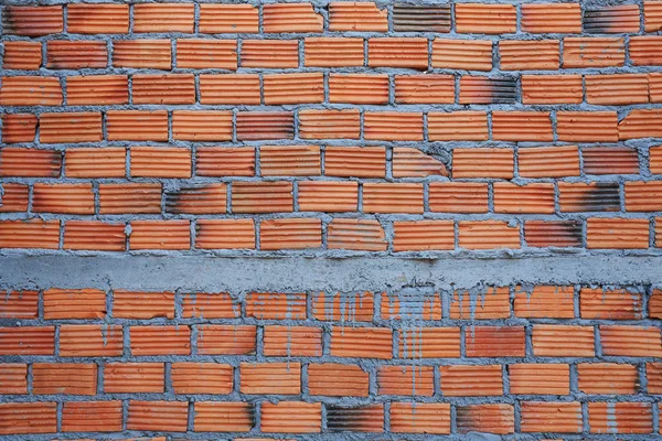 Mur z cegły w dzielnicy mieszkalnej budynku budowy — Zdjęcie stockowe