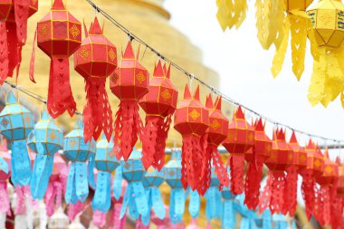 Yee peng festival dekorasyon ile fener, Tayland