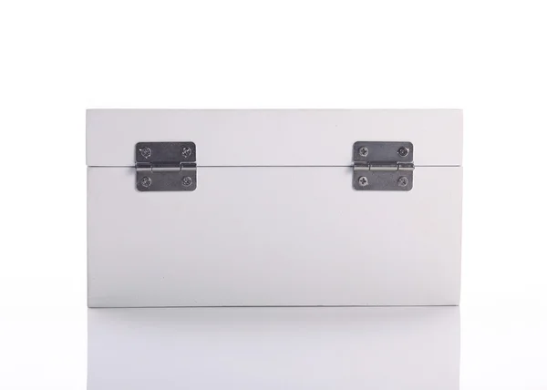 Caja de madera blanca cierre del embalaje del producto —  Fotos de Stock