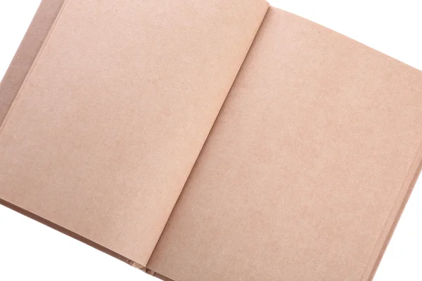 Libro abierto papel página en blanco sobre fondo blanco — Foto de Stock