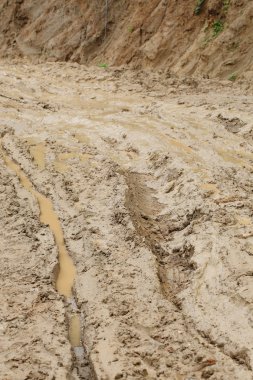 Yol çamurlu backcountry kırsal ıslak