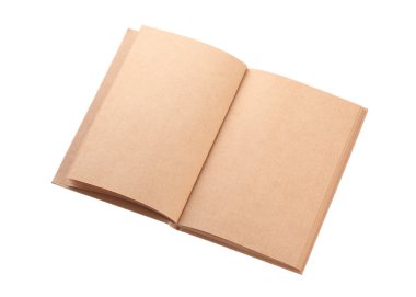 Beyaz arka plan üzerine açık kitap kağıt boş sayfa