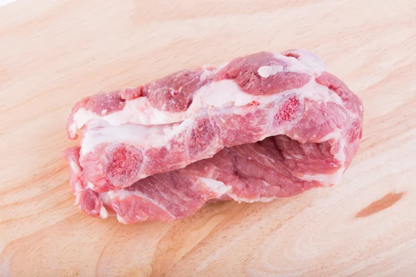 Spare ribs raw on wood board — Stock Photo, Image