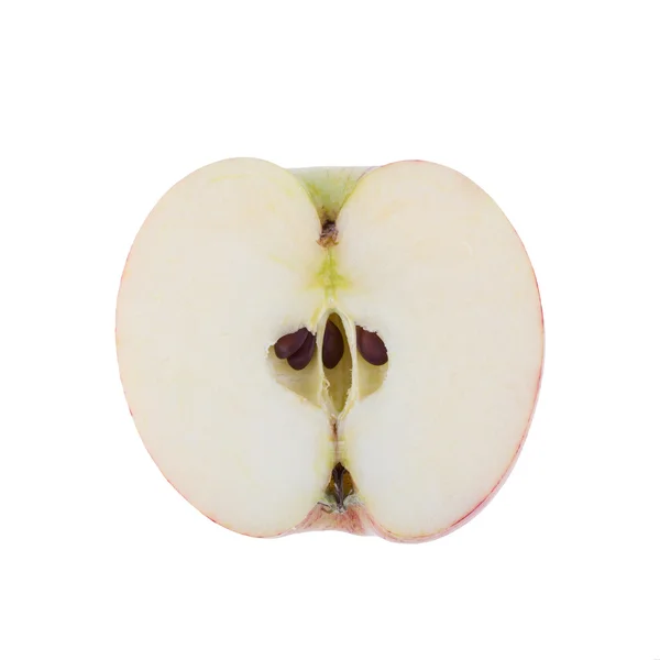 白地に隔離されたリンゴの半分 — ストック写真