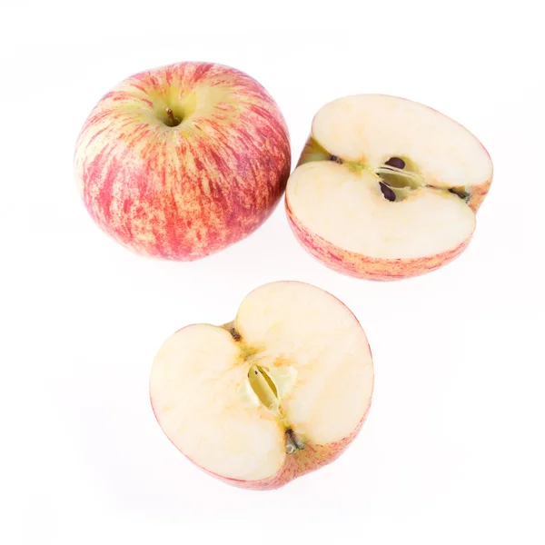 Rote Apfelfrüchte isoliert auf weißem Hintergrund — Stockfoto