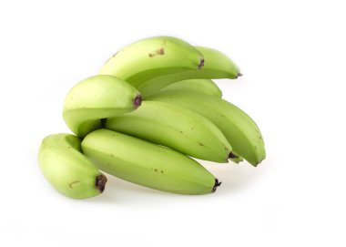 yeşil muz çiğ beyaz arka plan üzerinde izole