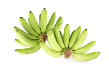 yeşil muz çiğ beyaz arka plan üzerinde izole