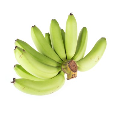 yeşil muz çiğ beyaz arka plan üzerinde izole