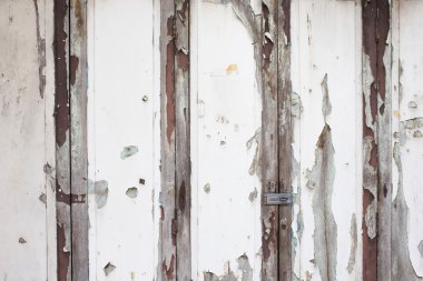 Eski Beyaz ahşap kapı arka plan yıpranmış