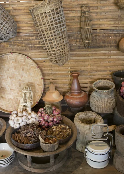 Traditional kitchen thai style with spice and garlic — Stock Photo, Image