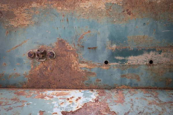 Roestige metalen plaat gecorrodeerd leeftijd textuur achtergrond — Stockfoto