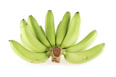 yeşil muz çiğ beyaz arka plan üzerinde izole