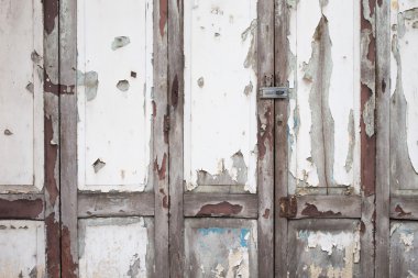 Eski Beyaz ahşap kapı arka plan yıpranmış