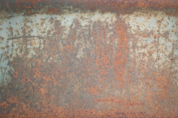 Placa de metal enferrujado corroído fundo textura envelhecida — Fotografia de Stock
