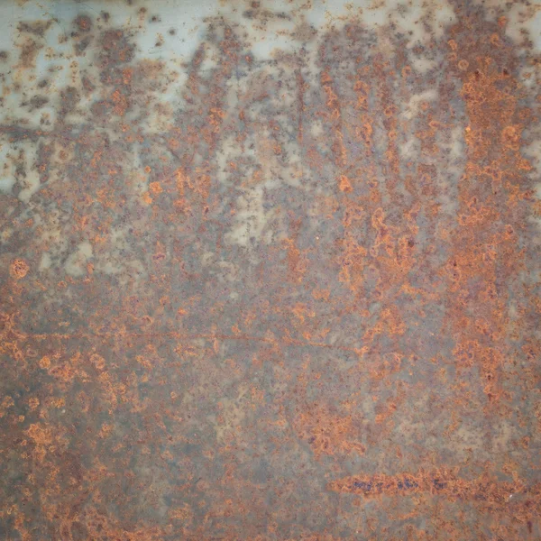 Placa de metal oxidado corroído textura envejecida fondo —  Fotos de Stock