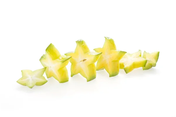 Carambola, fruta estrella aislada sobre fondo blanco —  Fotos de Stock